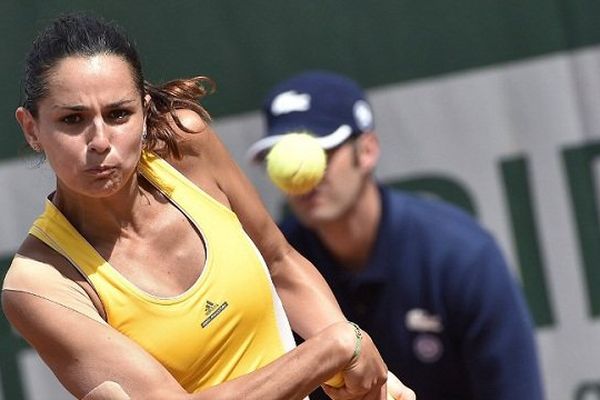 Amandine Hesse, à Roland-Garros, le 25 mai 2015.