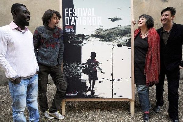 A droite, Hortense Archambault et Vincent Baudriller, les co-directeurs du festival d'Avignon.