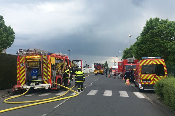 Les pompiers sur place.