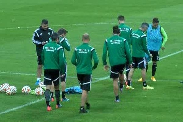 Les Verts arrivés mercredi à Milan à l'entraînement .... 