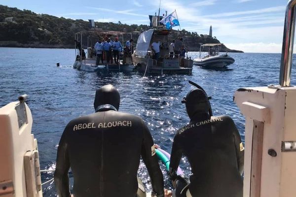 Abdelatif Alouach, quelques minutes avant son record du monde à Villefranche-sur-Mer.