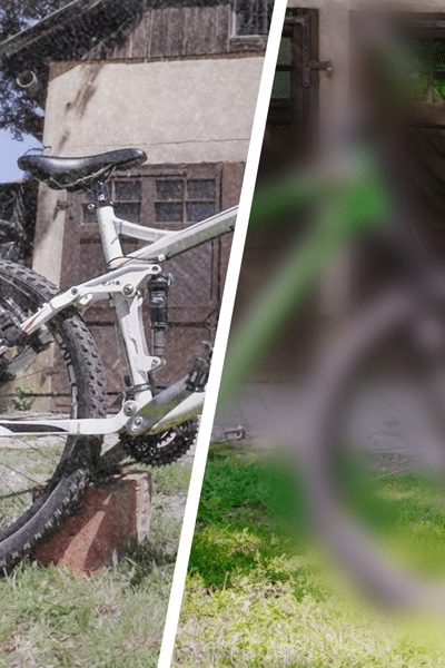 À gauche, l'ancien VTT de Jean, à droite, un aperçu du vélo totalement rénové.