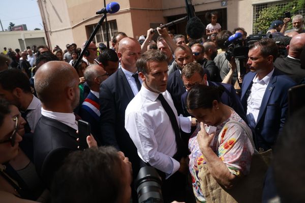 Le président de la République, Emmanuel Macron, lors de sa visite à Marseille le 28 juin 2023.