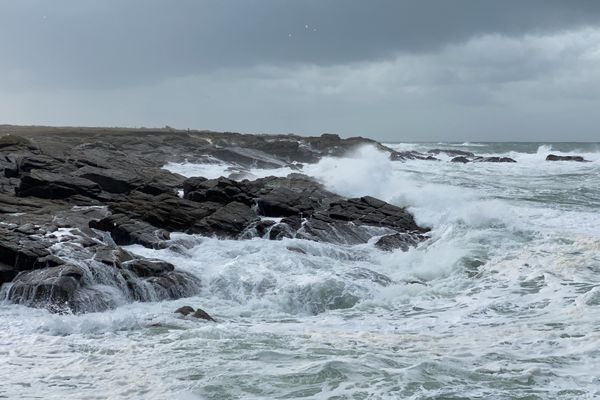 Tempête sur l'ile d'Yeu, photo prise en 2020