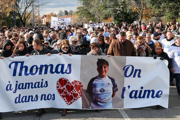 Novembre 2023, marche en hommage à Thomas tué à Crépol (Drôme)