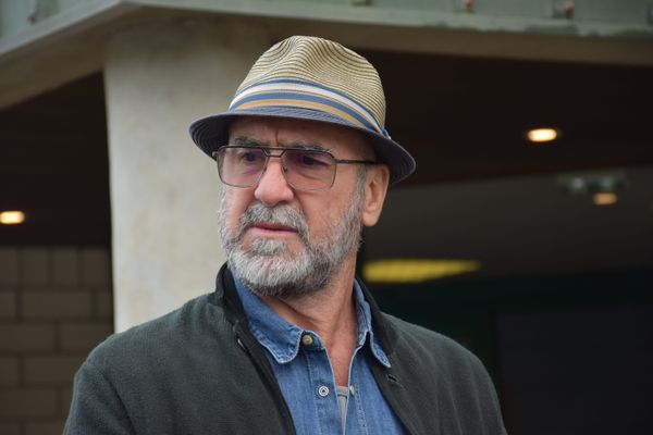 Éric Cantona à Auxerre (Yonne), le 14 octobre 2023.