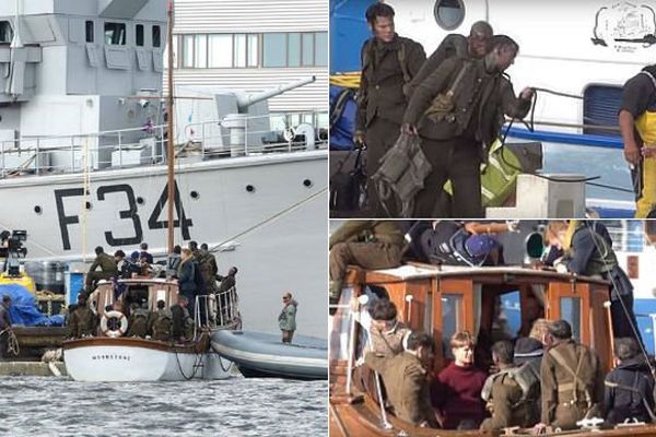 Des navires de guerre, des "Little Ships" et Harry Styles (en haut à droite) dans le paisible port hollandais d'Urk.