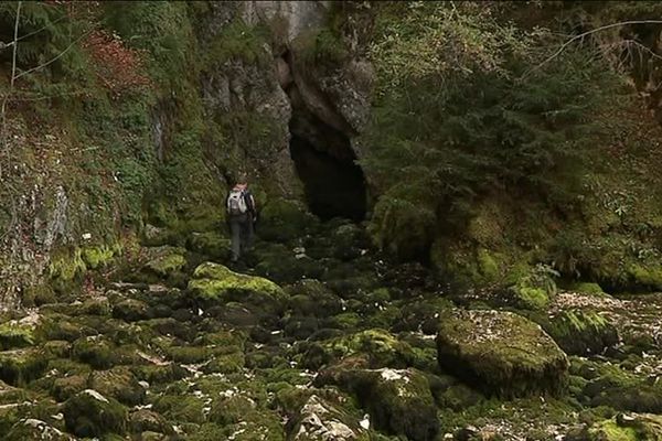 Depuis deux jours la source du Doubs, à Mouthe, est elle aussi victime de la sécheresse.