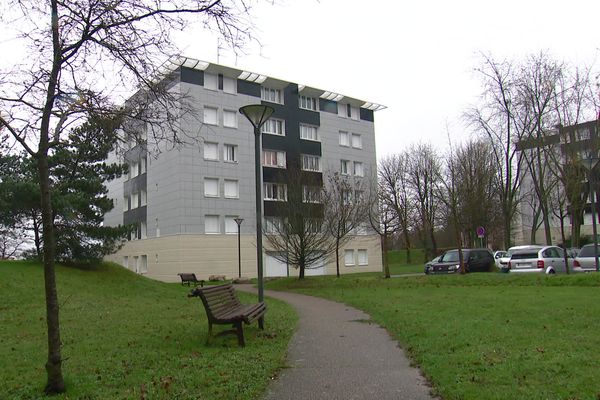 Les immeubles de la Cité rose à Canteleu