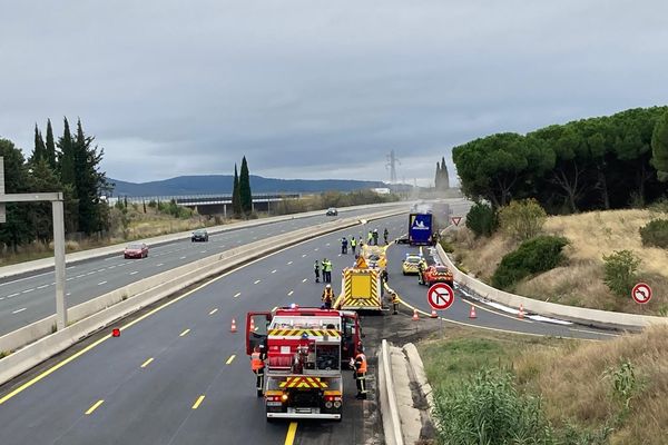 Les pompiers interviennent actuellement sur l'A709.