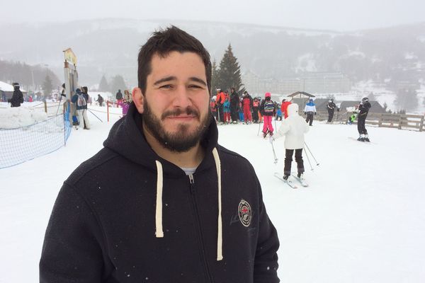 Etienne Falgoux, pilier à l'ASM Clermont Auvergne, pris en photo à Super Besse.