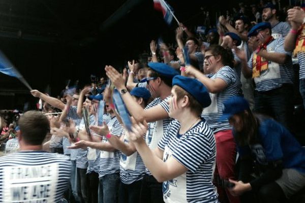 Les supporters de l'équipe de France ce samedi au Palais des sports de Marseille