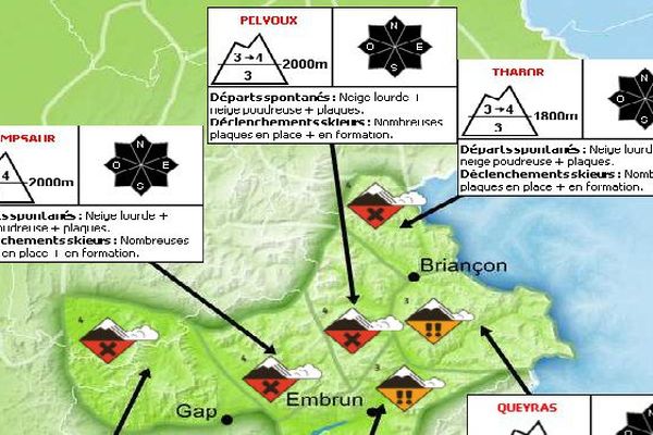 Risque d'avalanches dans les Hautes-Alpes.