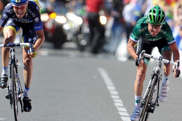 Une arrivée au sprint dans le Tour de France, Pau 16 juillet 2012