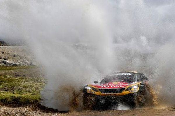 Peugeot's driver Stephane Peterhansel et son copilote Jean-Paul Cottret, lors du Dakar 2018