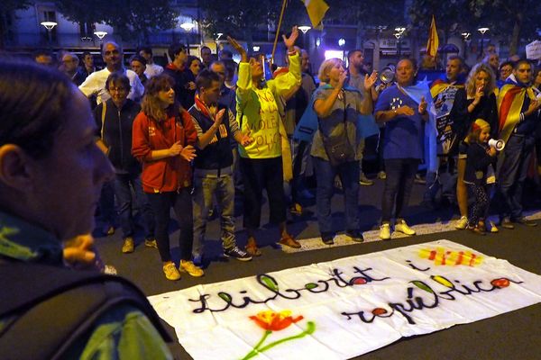 Manifestation devant la préfecture à Perpignan le 3 octobre 2017.