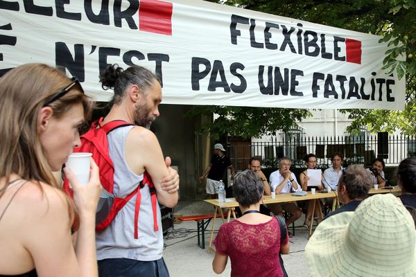 Les intermittents lors du festival d'Avignon de 2014