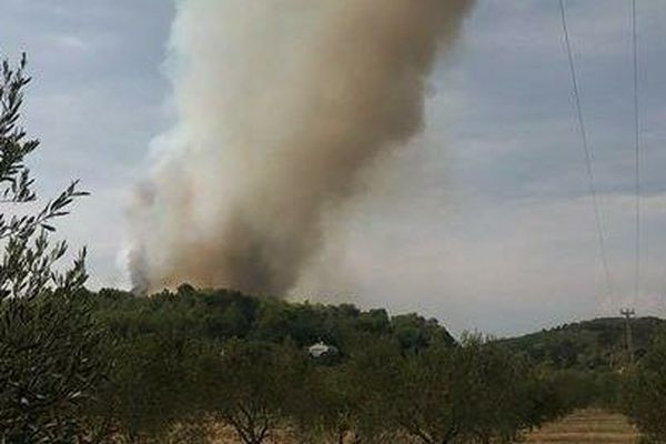 Le feu s'est déclaré sur un lieu-dit non loin de Nîmes. Vingt personnes ont été évacuées.