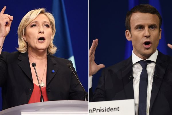 Marine Le Pen et Emmanuel Macron : les vainqueurs du 1er tour de l'élection présidentielle. 