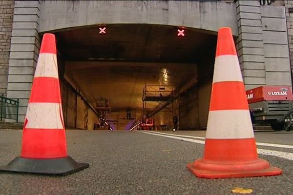 Tunnel sous la citadelle à Besançon en travaux