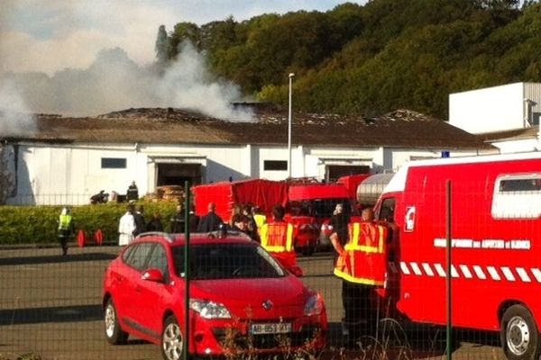 L'incendie à l'abattoir d'Asvenières à  Laval