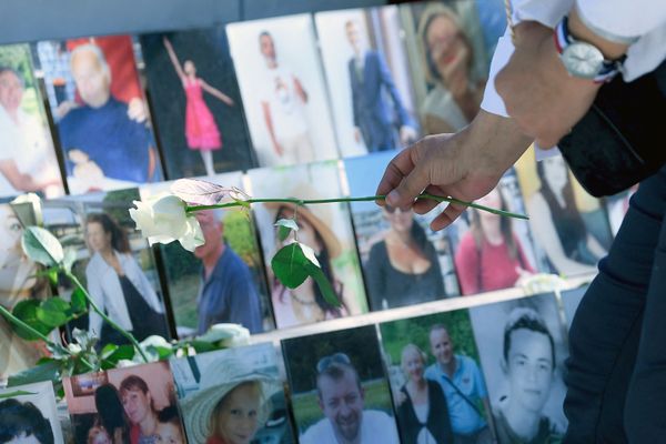 Le 14 juillet 2021, lors de l'hommage aux victimes de l'attentat à Nice.