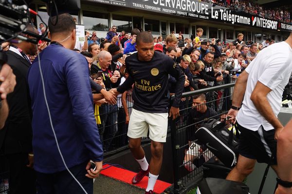 Kylian Mbappé, du PSG, face à Guingamp.