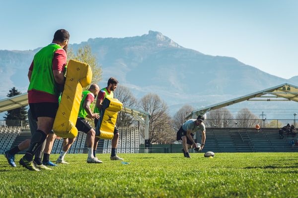 Le SOC Rugby à l'entraînement avant la réception de Narbonne ce dimanche.