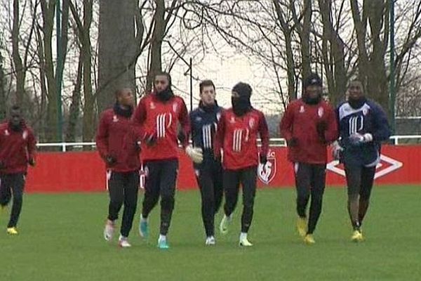 Dernier entraînement des lillois ce samedi avant leur déplacement à Lyon. 