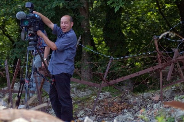 Abdallah, lors d'un tournage à Vauquois en 2009