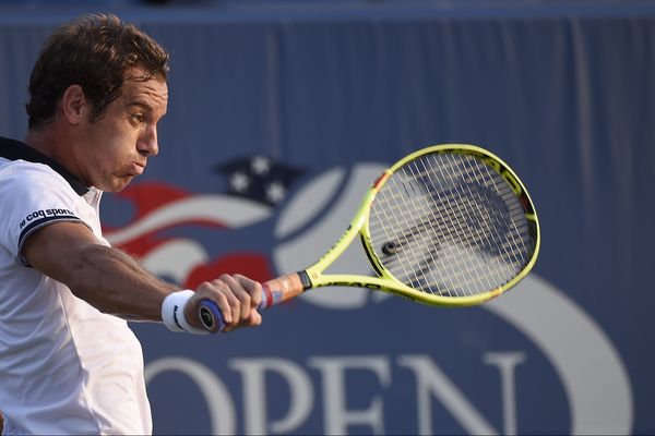 Richard Gasquet lors de sa victoire en quatre sets face au Néerlandais Robin Haase au 2ème tour de l'US Open - 3 septembre 2015