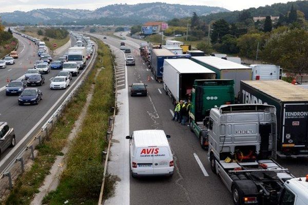 Les transporteurs routiers avaient déjà manifesté le 16 novembre au niveau de Vitrolles