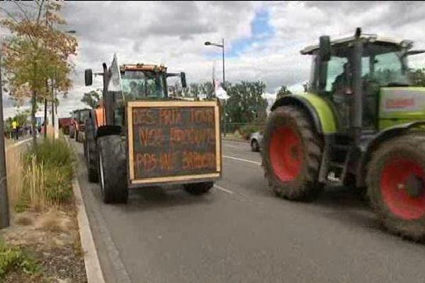 Lundi dernier, les agriculteurs du Bas-Rhin ont bloqué le pont de l'Europe à Strasbourg