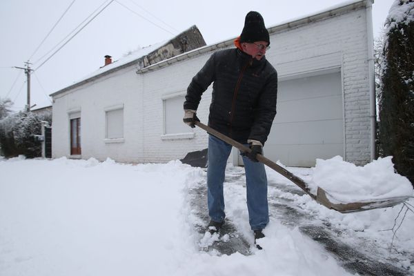 Neige à Maubeuge (Nord) la semaine dernière