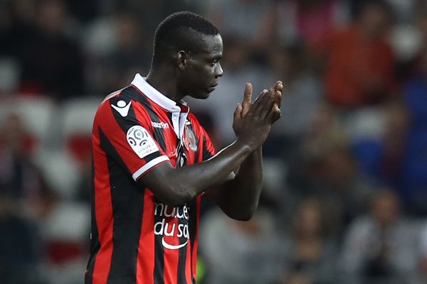 L'attaquant du Gym Mario Balotelli après le match aller et la victoire des Niçois 4 à 0.