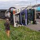 Le camion citerne accidenté sur l'autoroute A4 à hauteur de Retonfey en Moselle, jeudi 25 juillet 2024.