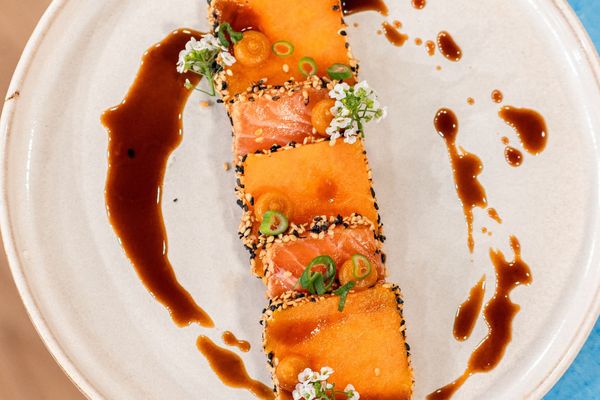 Tataki de saumon et de patate douce