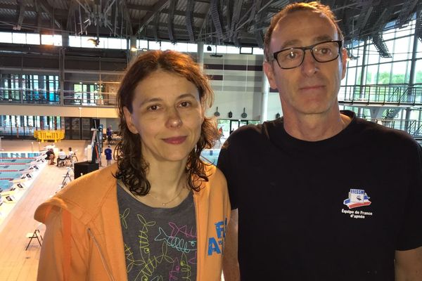 Sylvie Gilson et Eric Marchal, les champions de France d'apnée statique 2019