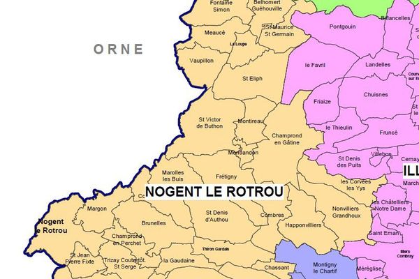 Le canton de Nogent-le-Rotrou (Eure-et-Loir).