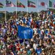 Le public dans la fan zone de Marseille le 8 août 2024, pour les épreuves féminines de Kitefoil.