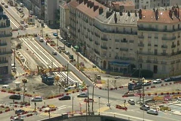 Les travaux du Tram à Grenoble