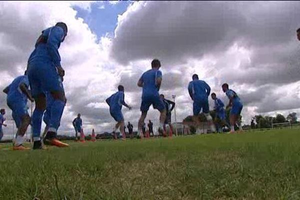 Les joueurs du HAC, lors de leur dernière entraînement avant la reprise de la saison de ligue 2. 