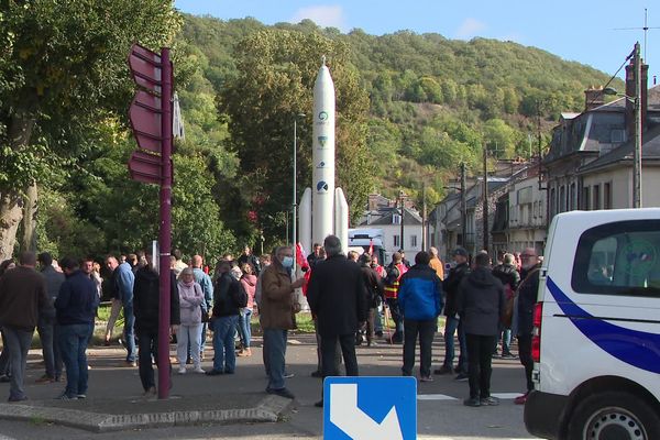 4 octobre 2021 : manifestation des salariés d'Ariane-Group à Vernon (Eure) 
