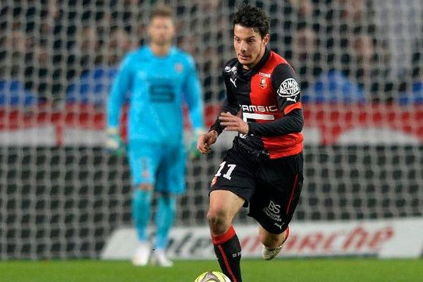 Philippe Hosiner lors d'un Rennes - Montpellier en championnat de France de football, Ligue 1 - Déc 2014