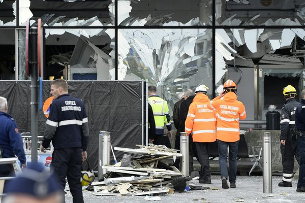 L'aéroport de Zaventem après l'attentat suicide du 22 mars 2016.