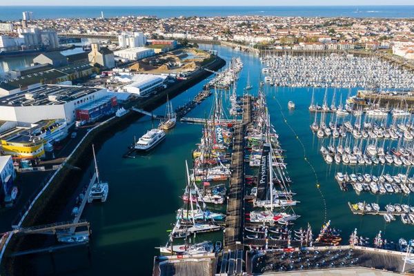 Le village du Vendée Globe aux Sables-d'Olonne le 30 octobre 2020