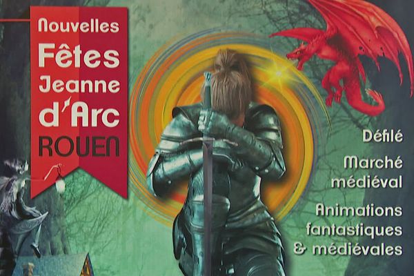 Détail de l'affiche des fêtes Jeanne d'Arc de Rouen 2022