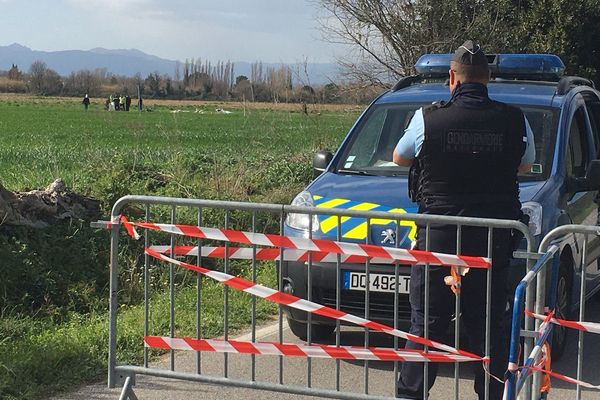 Corneilla-del-Vercol (Pyrénées-Orientales) - le lieu du crash de l'avion - 27 février 2020.