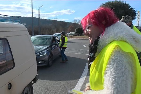 Ce samedi 26 janvier 2019 au rond-point de Ruoms en Ardèche méridionale