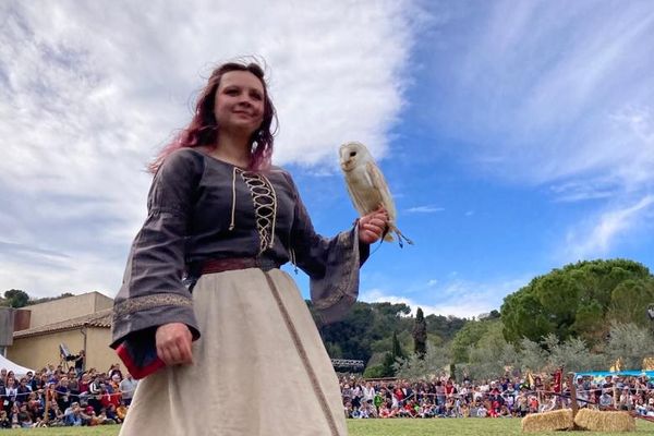 Lors du festival médiéval "Biot et les templiers", un spectacle en 2023.